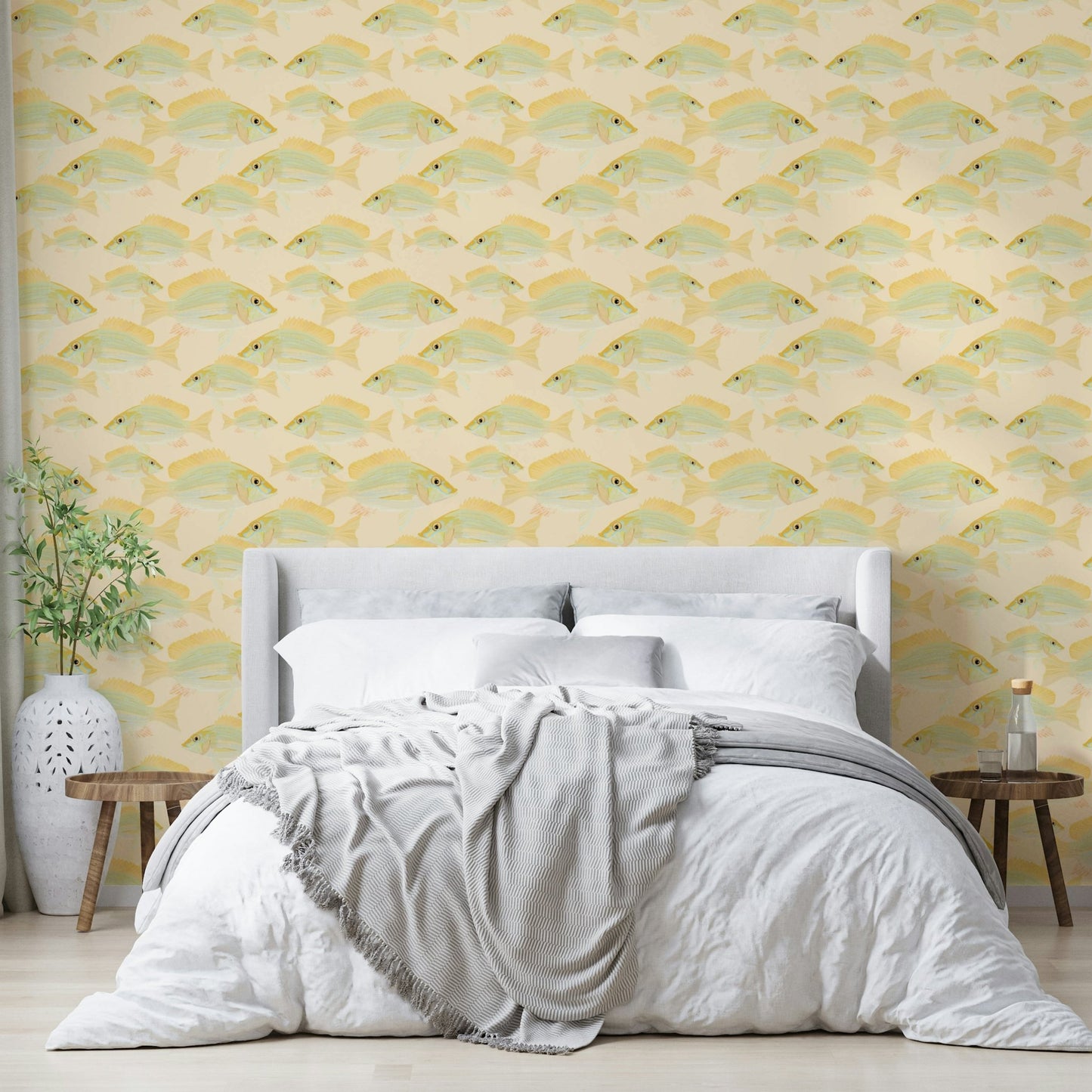Subtle sea life mural for creative interiors

