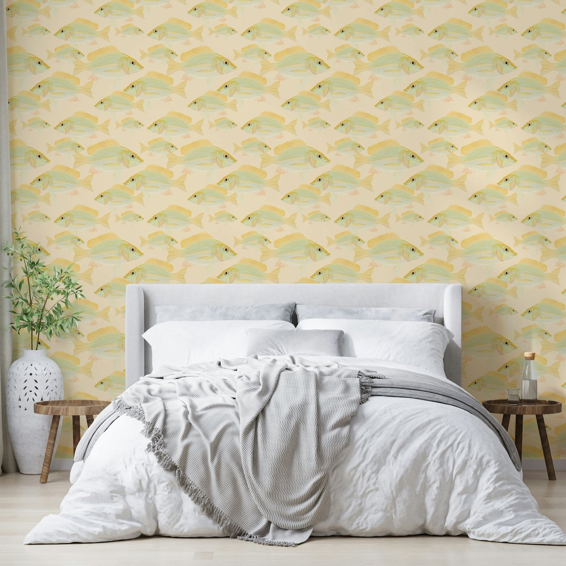 Subtle sea life mural for creative interiors

