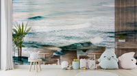 An artistic sea landscape mural for home decor.

