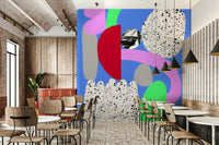 Flakes Wall Mural featuring intricate snowflake or geometric patterns

