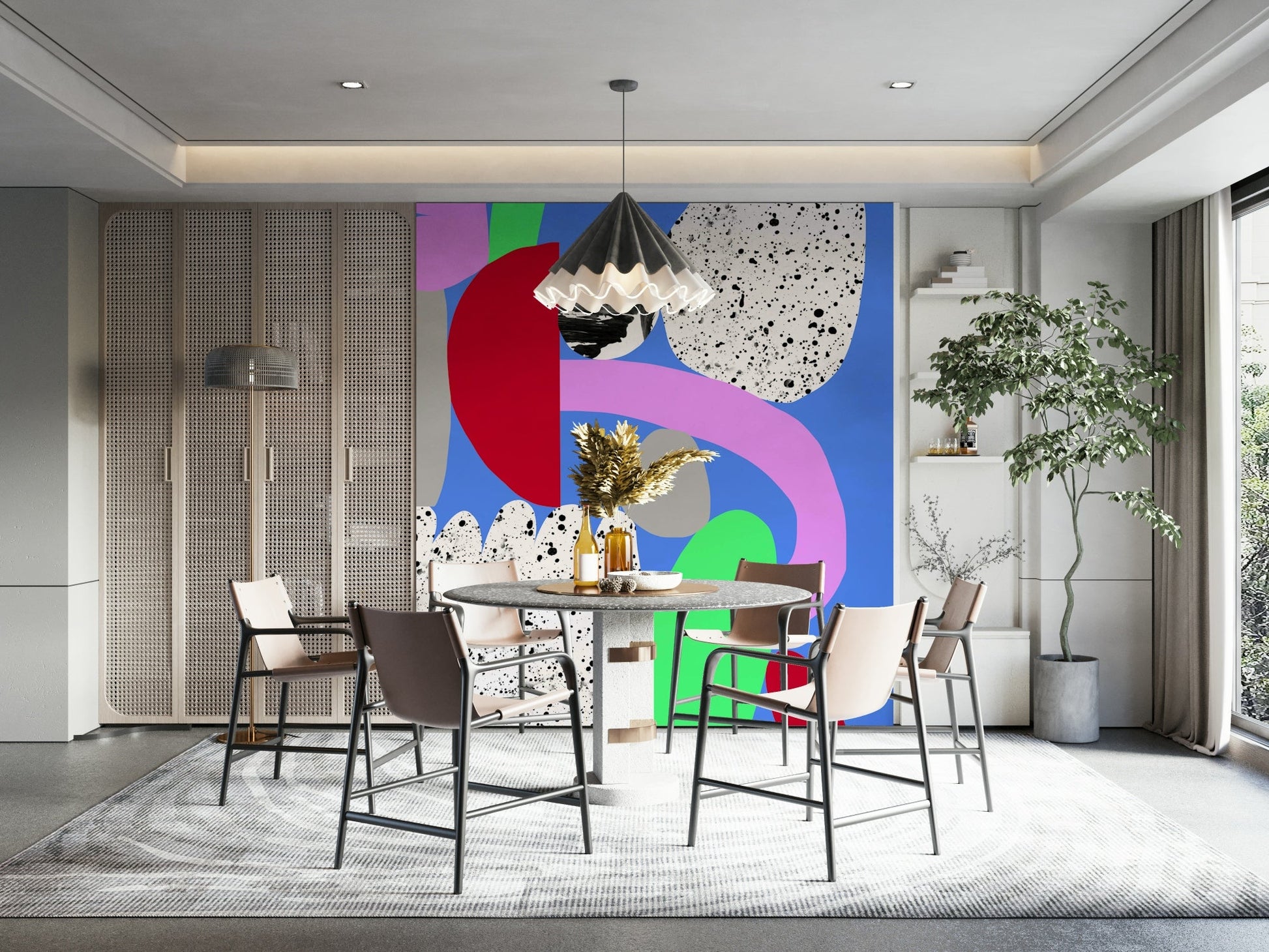 Unique, detailed flakes wall mural bringing serenity indoors

