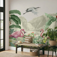 The colors are gentle and soft, with a pastel, pink and green palette.

