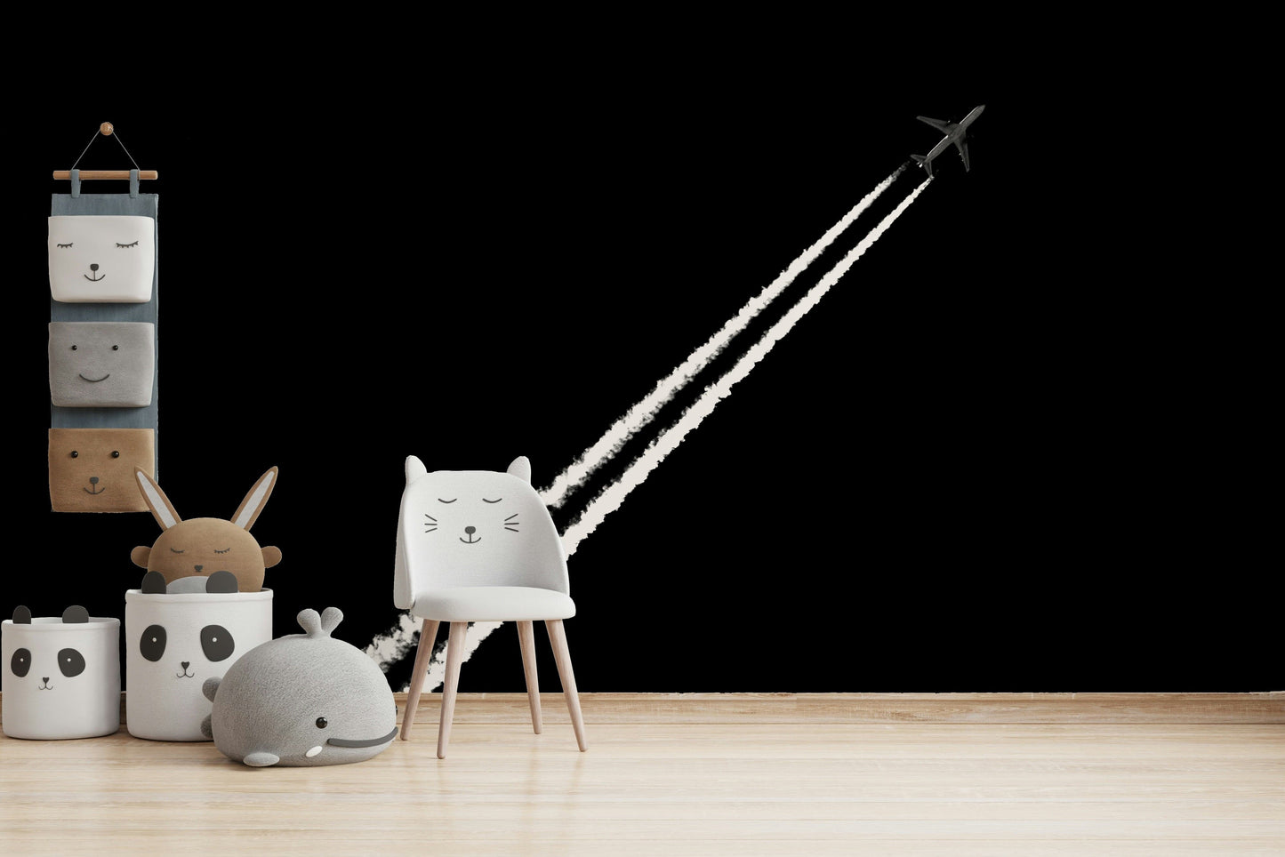 A beautiful monochrome wallpaper mural for a modern home.

