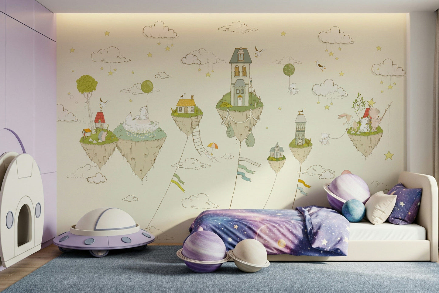 Floating Dreamland Homes Wall Mural -2759478