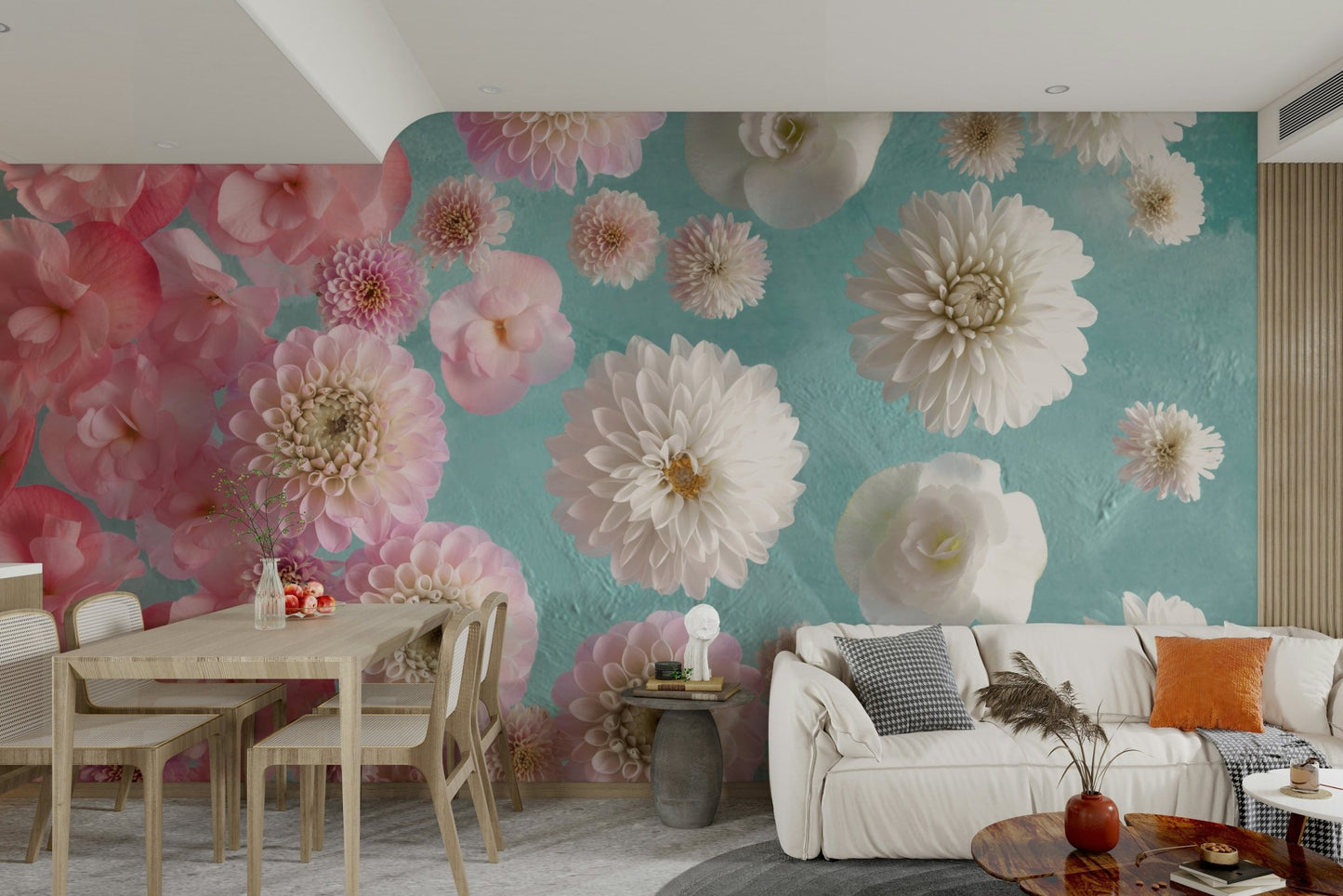 Light and airy flower design wallpaper for walls.

