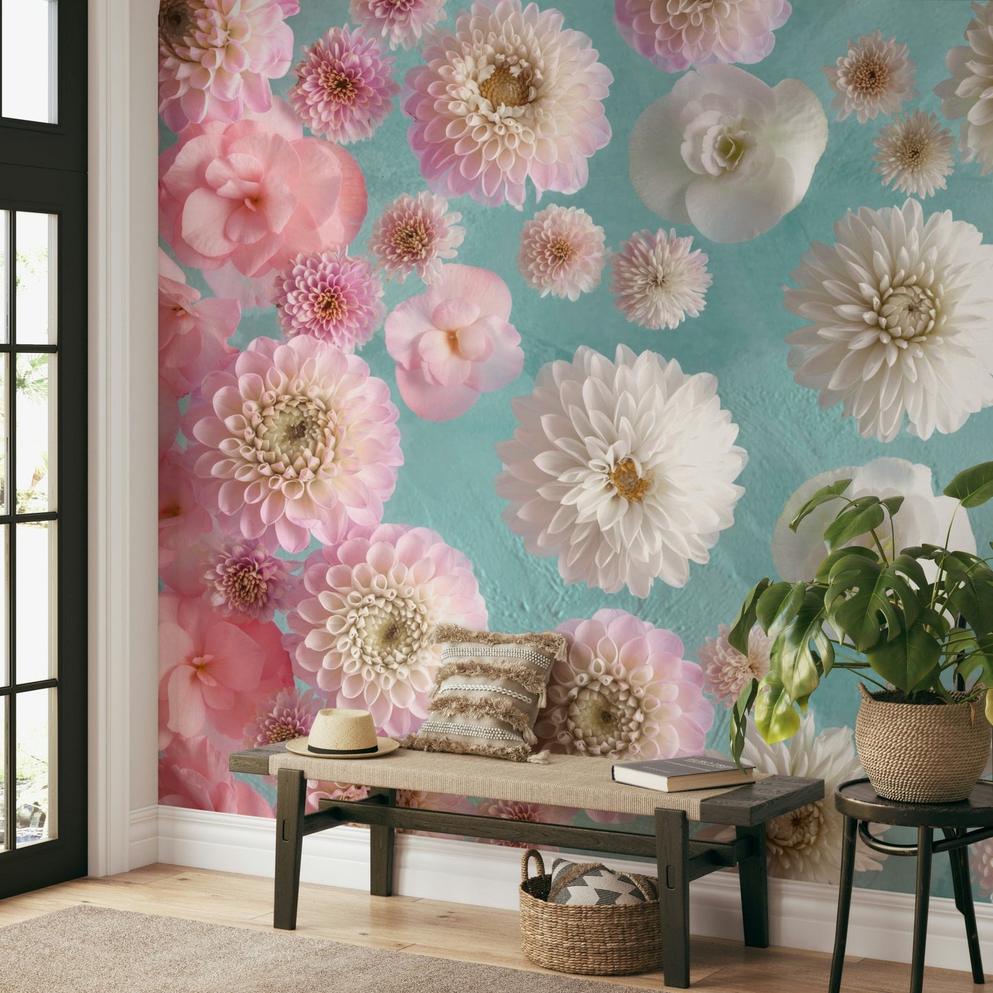 Soft floral wallpaper for bedrooms and cozy spaces.

