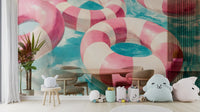 Flowing mural with cloud-like softness and motion

