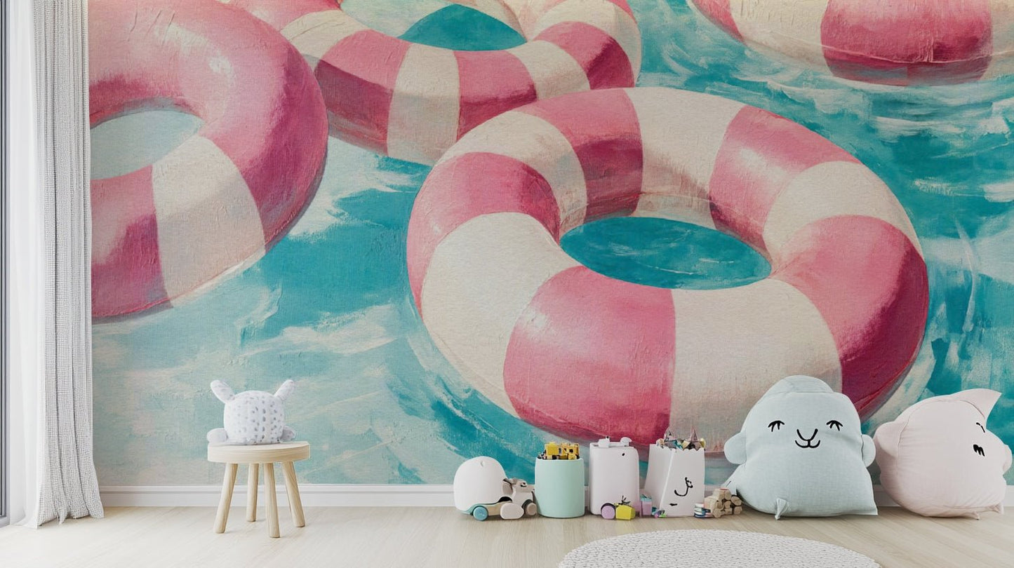 Minimalist mural styled for a restful bedroom

