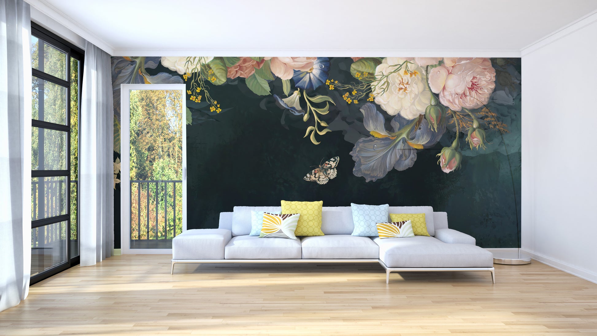 Elegant Floral Arch Wall Mural

