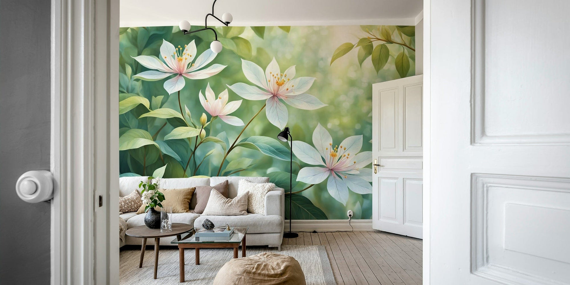 A detail of the warm tones in the flowers and greenery.