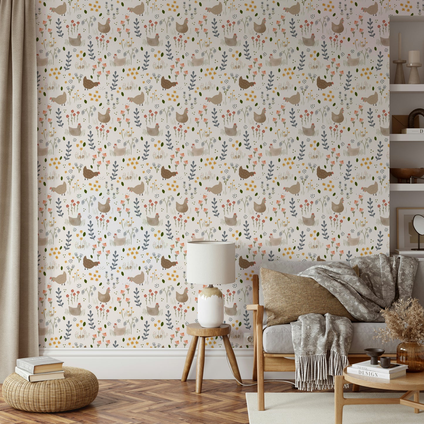 Nature and hen theme wallpaper for walls

