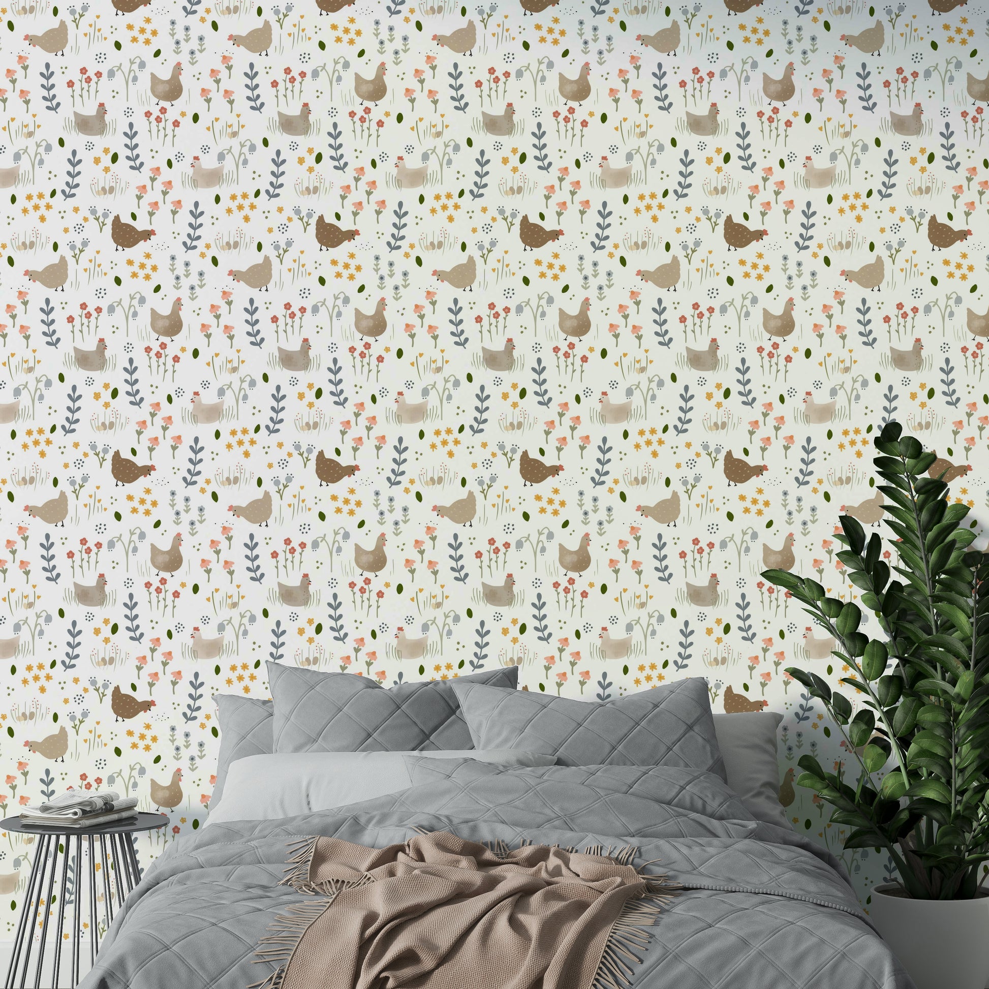 Country farm chicken wallpaper for walls

