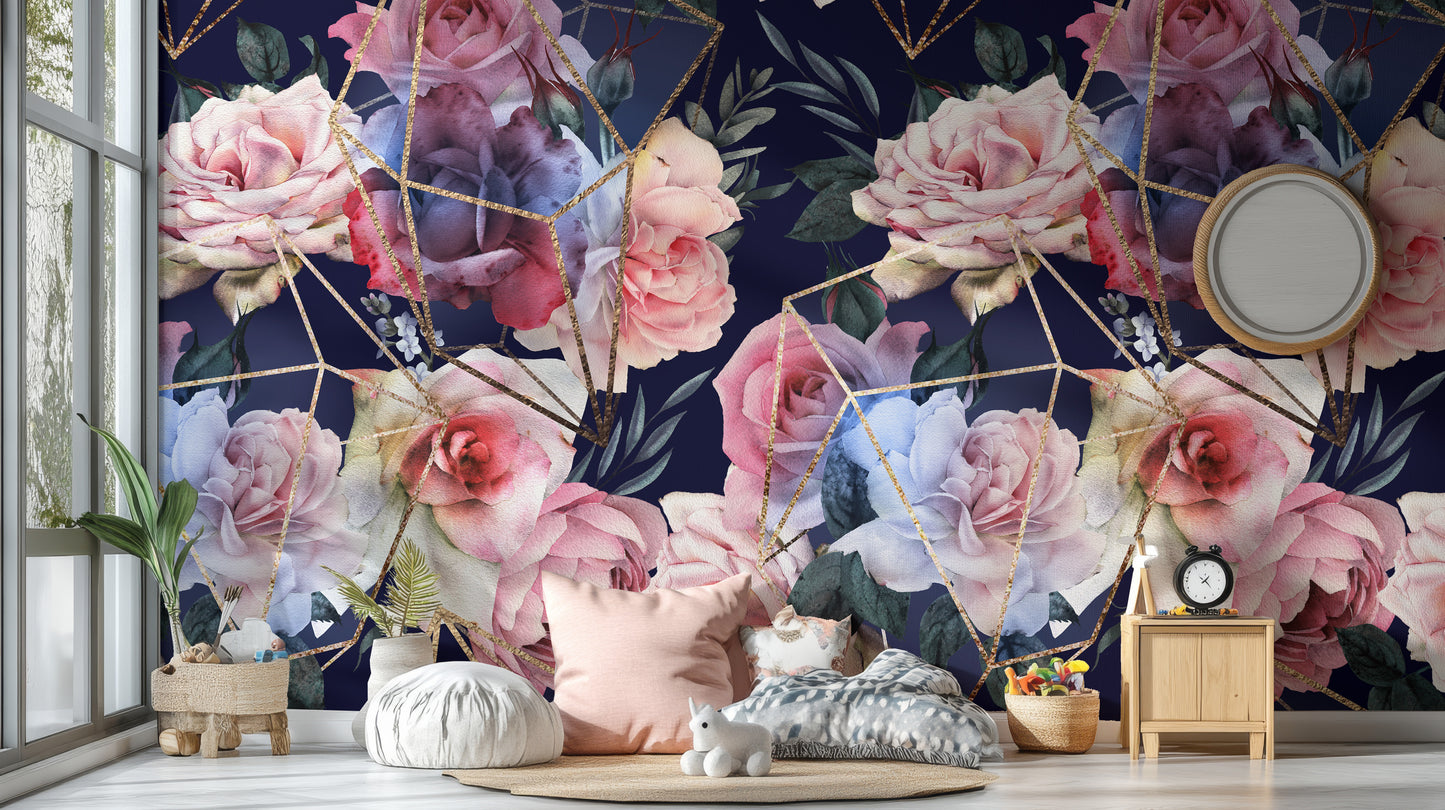 Elegant Floral Pattern Wall Mural