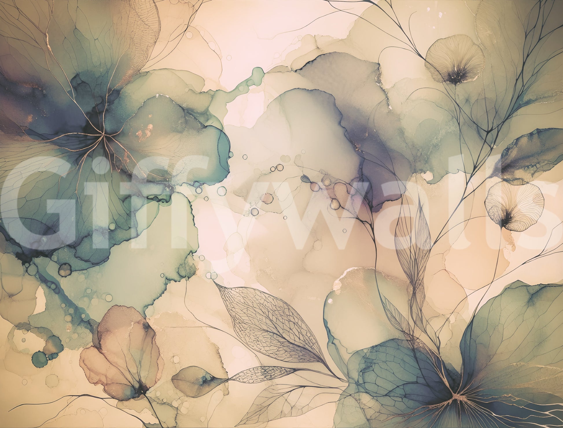 Abstract floral motifs in a high-rise apartment.