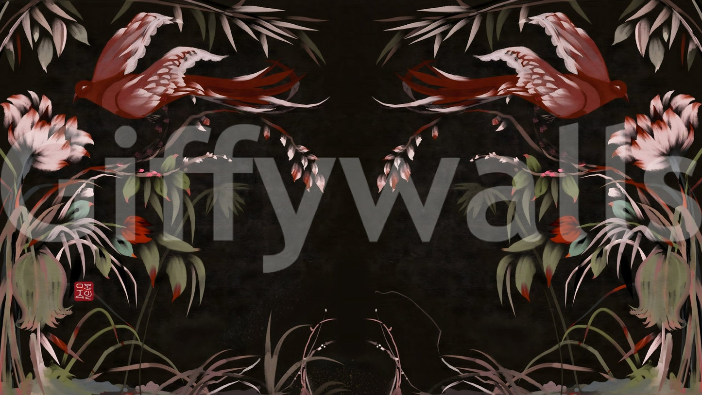 Floral Flight Joseon Inspired Wall Mural