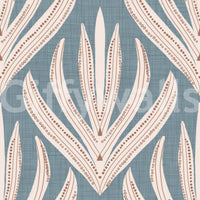 Contemporary wallpaper mural combining geometric structure with organic floral-inspired shapes.
