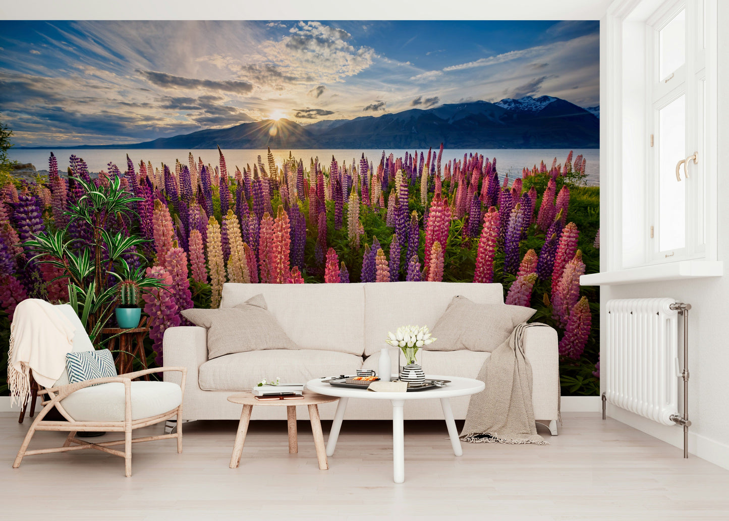 Floral Lake Dawn Wall Mural -2306485
