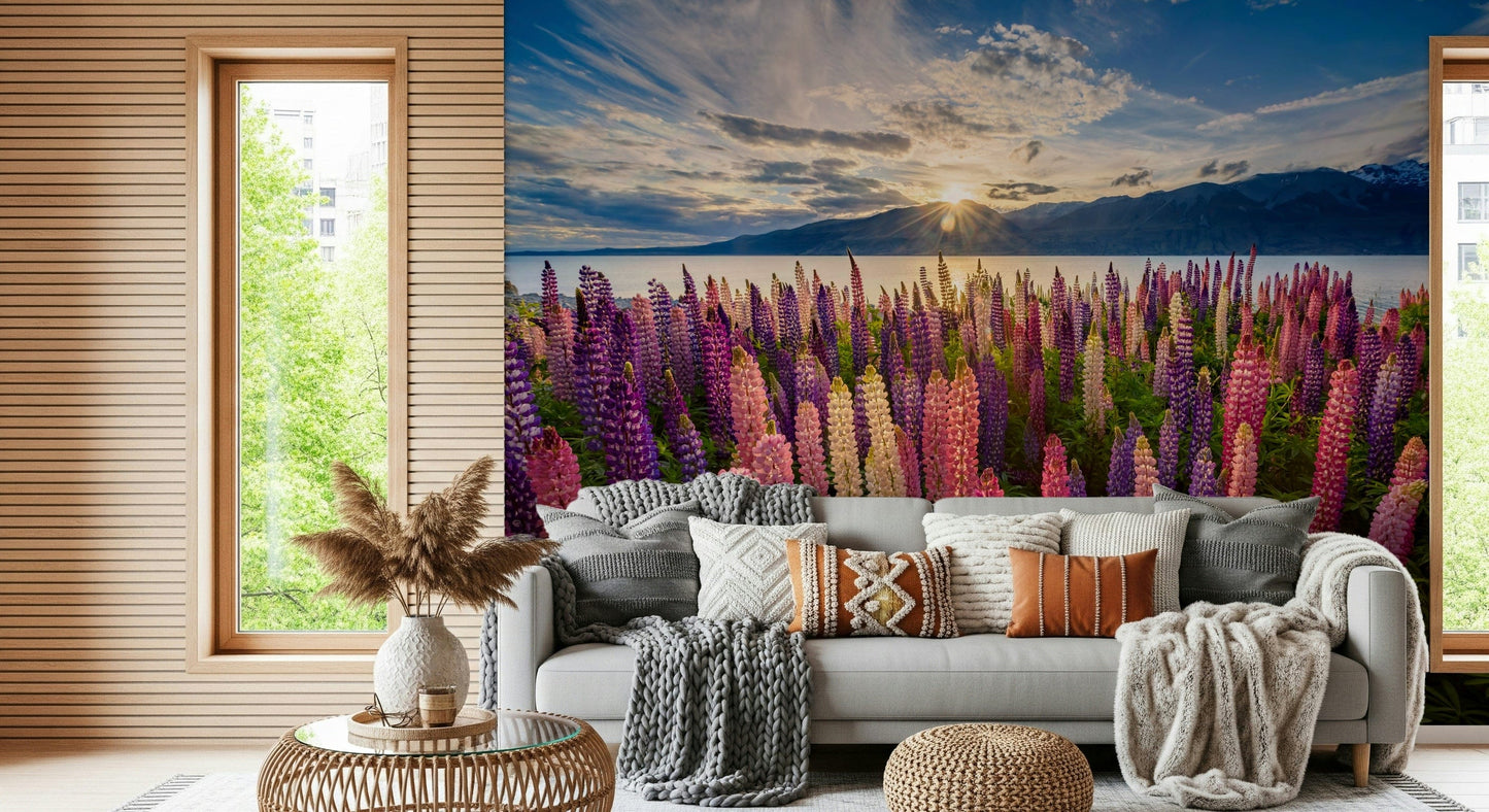 Floral Lake Dawn Wall Mural -2306485