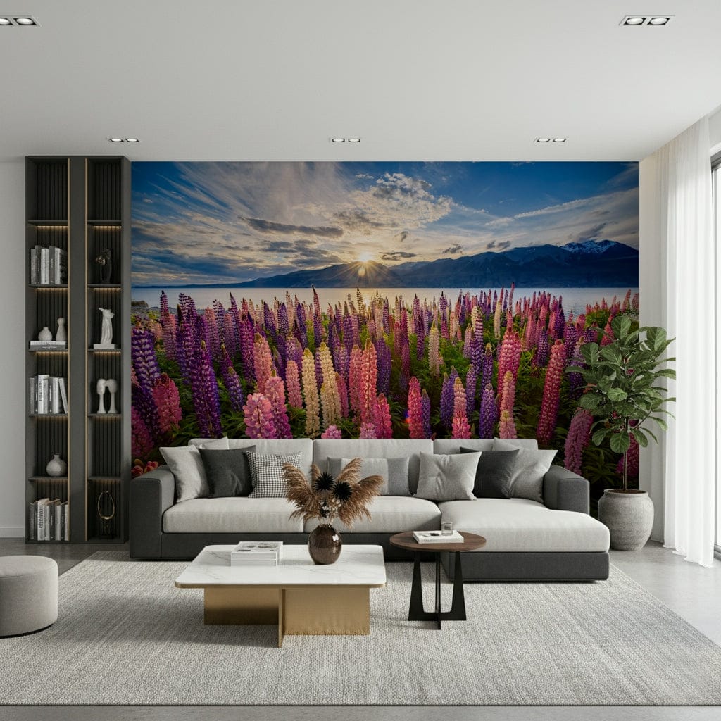 Floral Lake Dawn Wall Mural -2306485