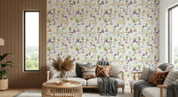 Intricate Floral Whispers wildflower detailed wall mural.