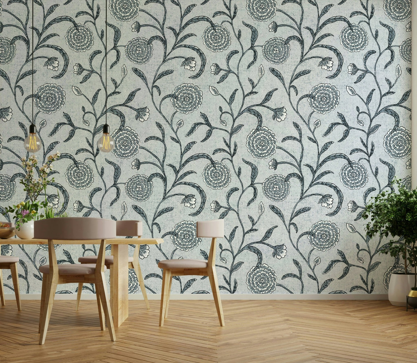 The flowers appear in a relaxed, flowing style.
