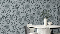 A soft and calming floral wallpaper pattern.
