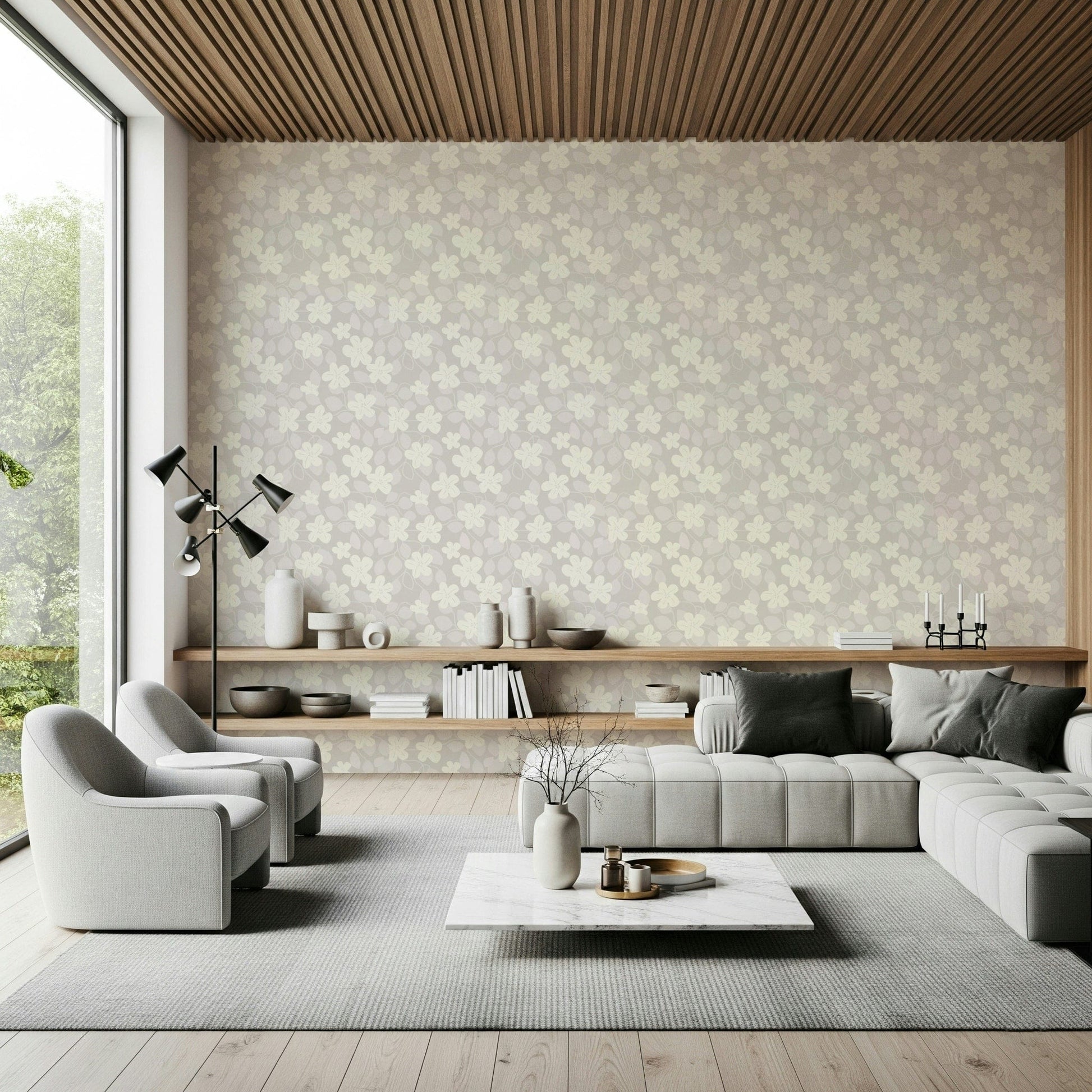 Earthy tone wallpaper for walls brings nature inside.