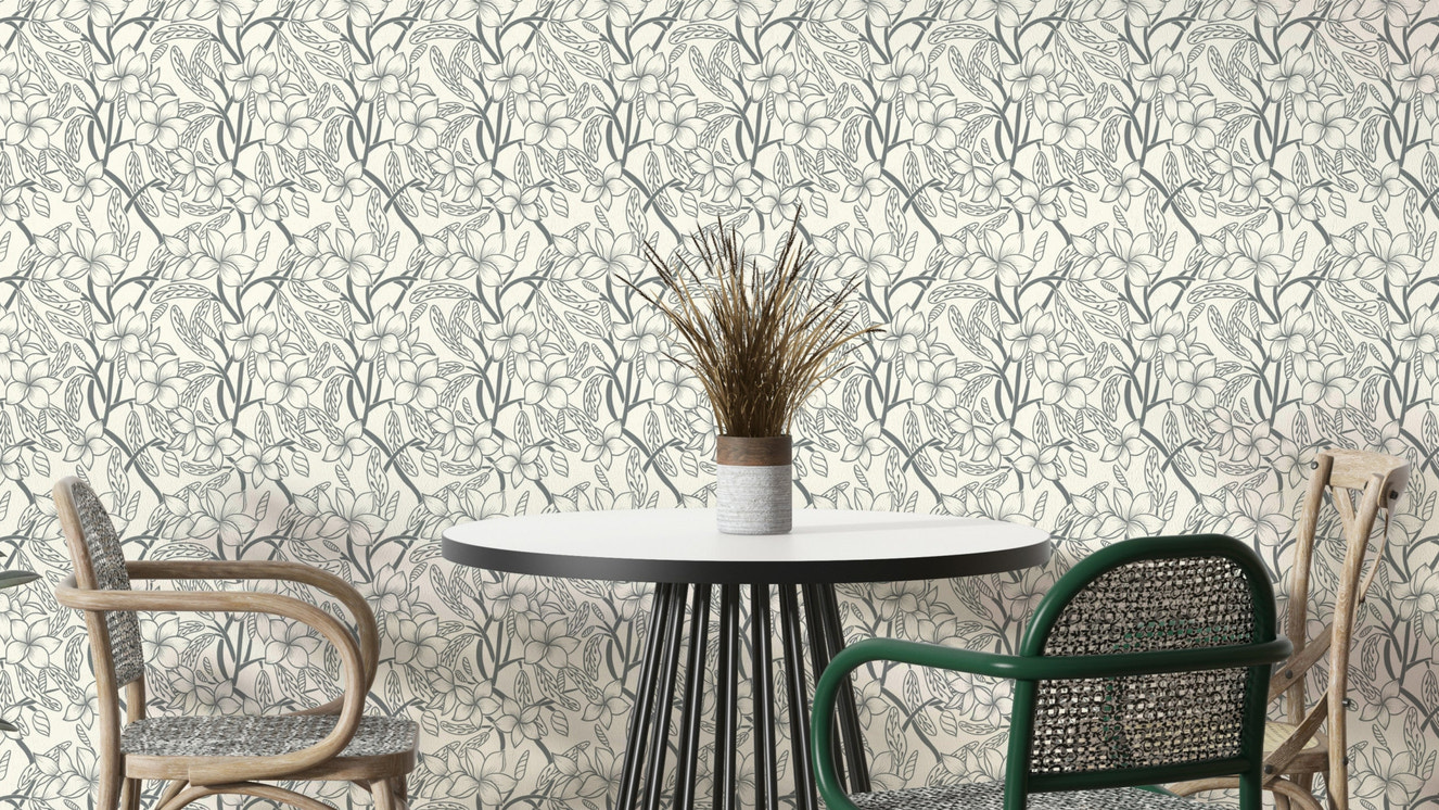 Floral Stillness black wallpaper for walls with dark florals

