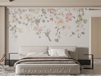 Hummingbird and Floral Wall Mural
