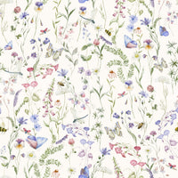 Serene Floral Watercolor Whispers wallpaper for walls illustration.