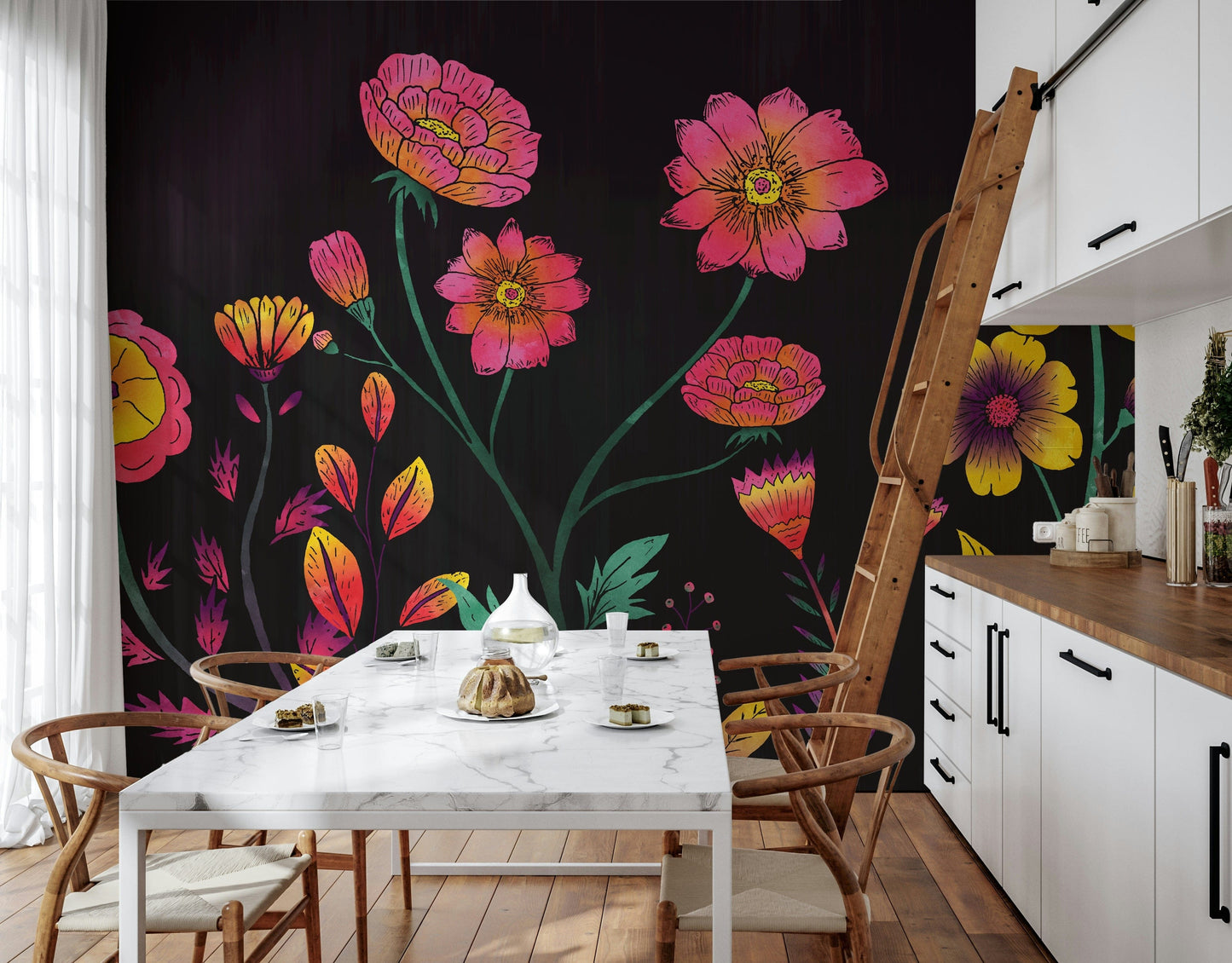 Luminous Floral Whispers Wall Mural