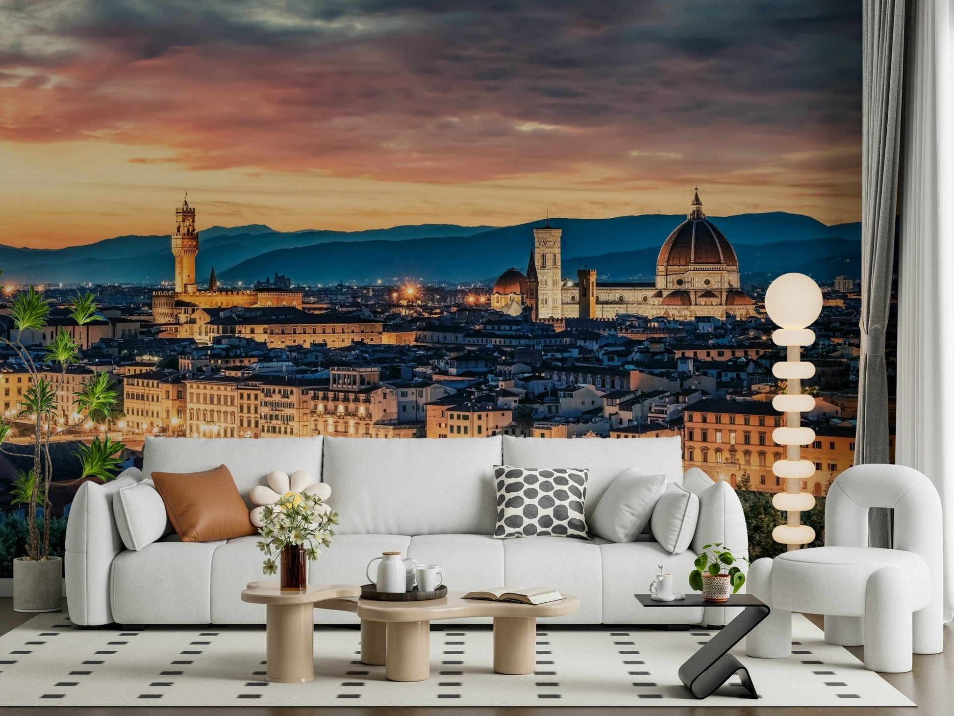 Panoramic Florence Twilight peel and stick decal.
