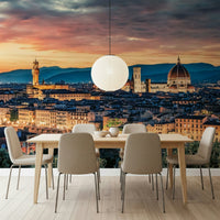 Romantic Florence Twilight architectural wall print.
