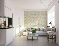 Subtle floral mural in off white for modern décor

