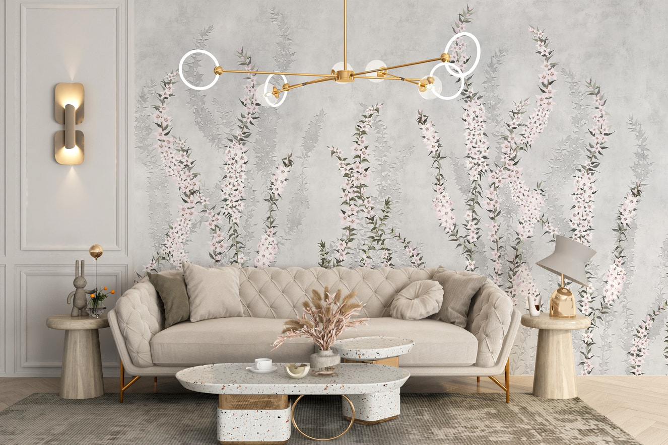 Soft floral wallpaper for nature-inspired decor