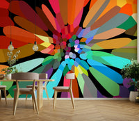 Soft pastel floral mural for elegant interiors

