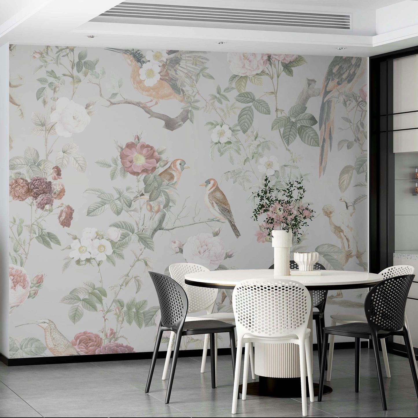 Flower wall mural with petals

