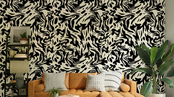Serene fluid shapes wallpaper