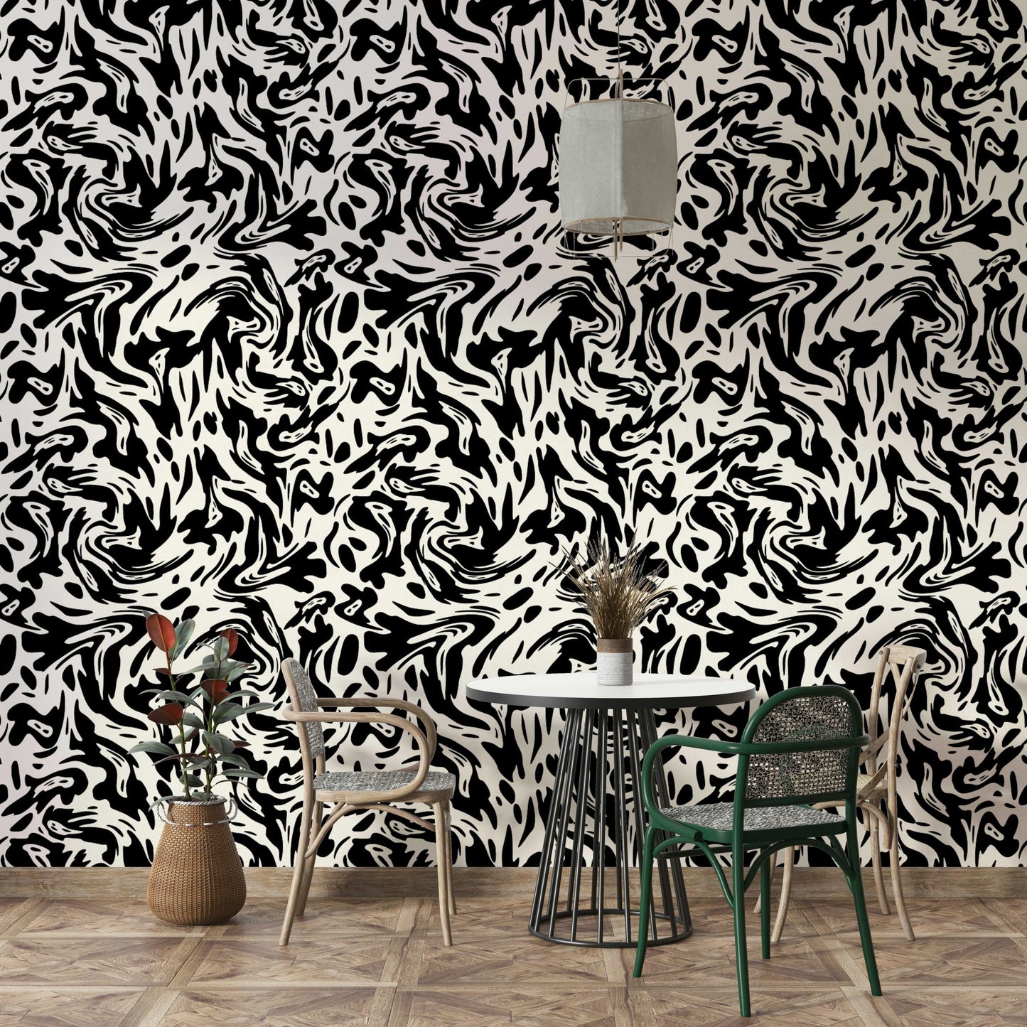 Wallpaper with a liquid pattern

