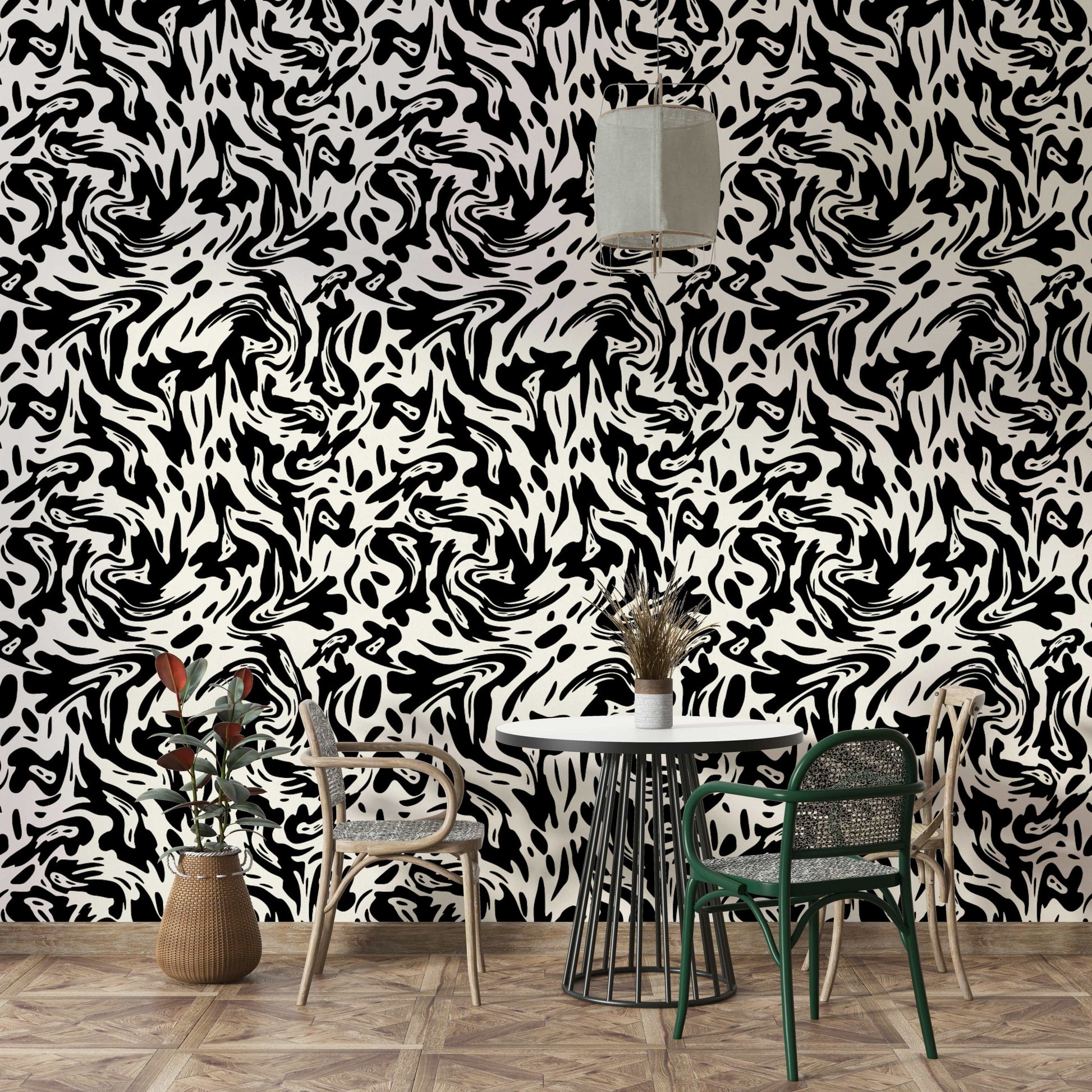 Wallpaper with a liquid pattern

