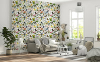 Vibrant butterfly garden Fluttering Blooms wallpaper for nature inspired interiors.