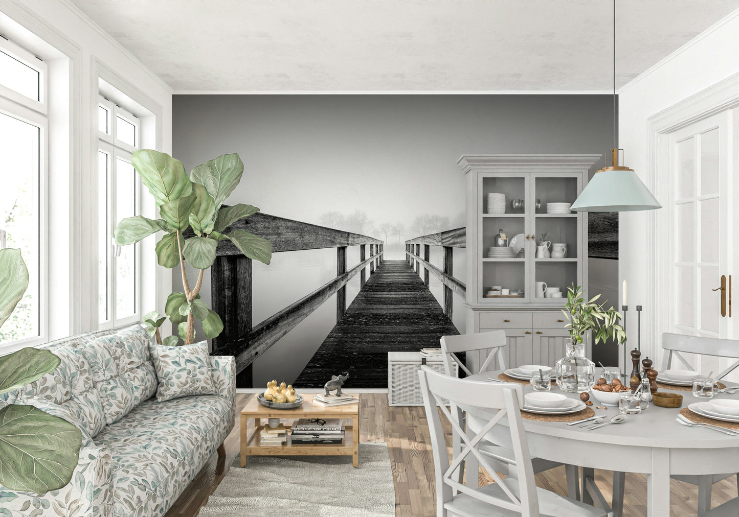 Foggy Bridge View Wall Mural -2593019