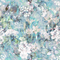 Foggy Floral Wallpaper showing delicate stems and petals in a hallway.