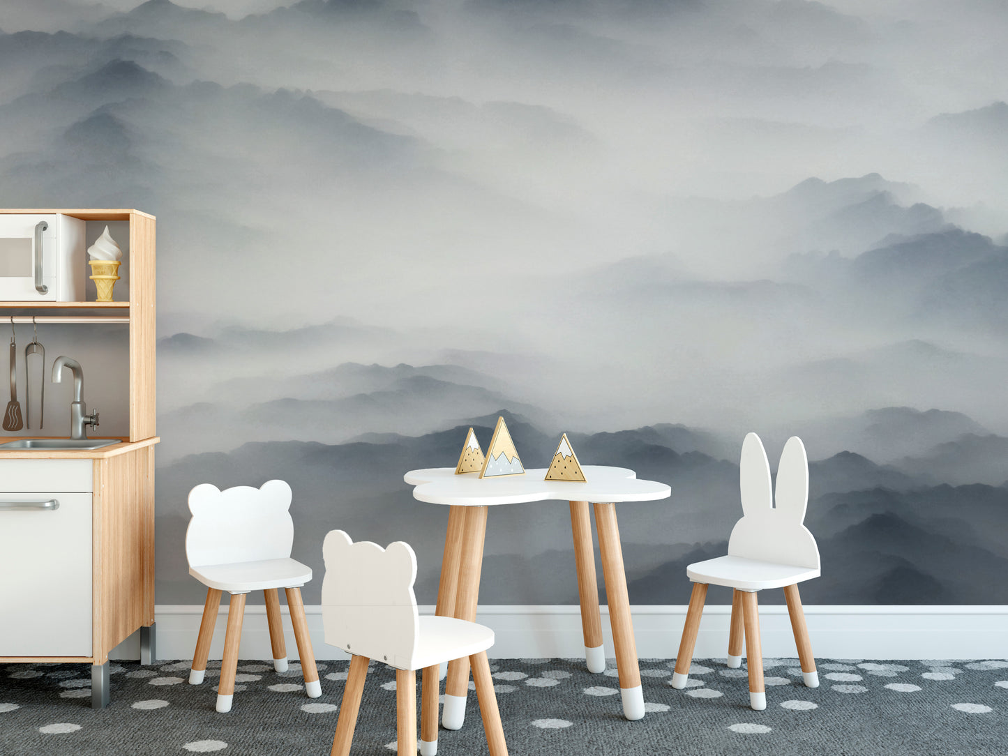 Foggy Mountains & Hills Wallpaper Mural - Giffywalls