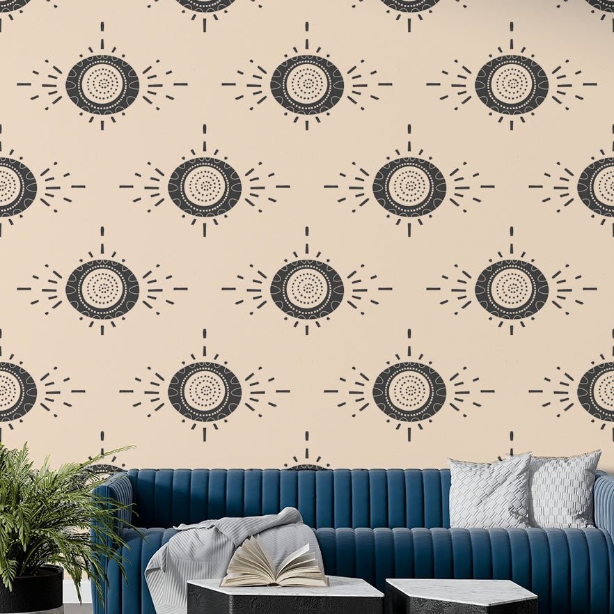 Stylish floral wallpaper with Scandinavian and mid-century charm

