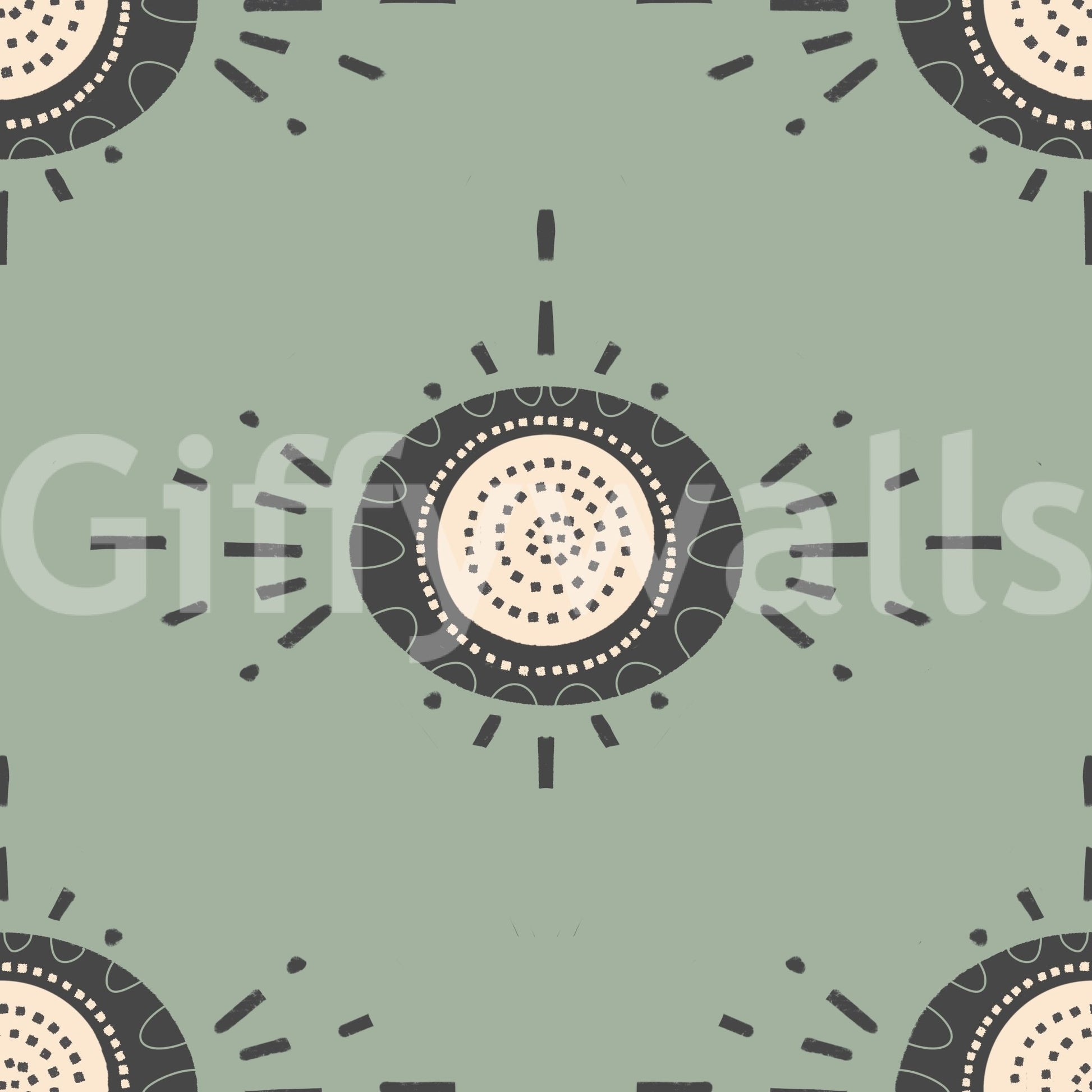 Light charcoal florals on a soft sage backdrop for a modern look

