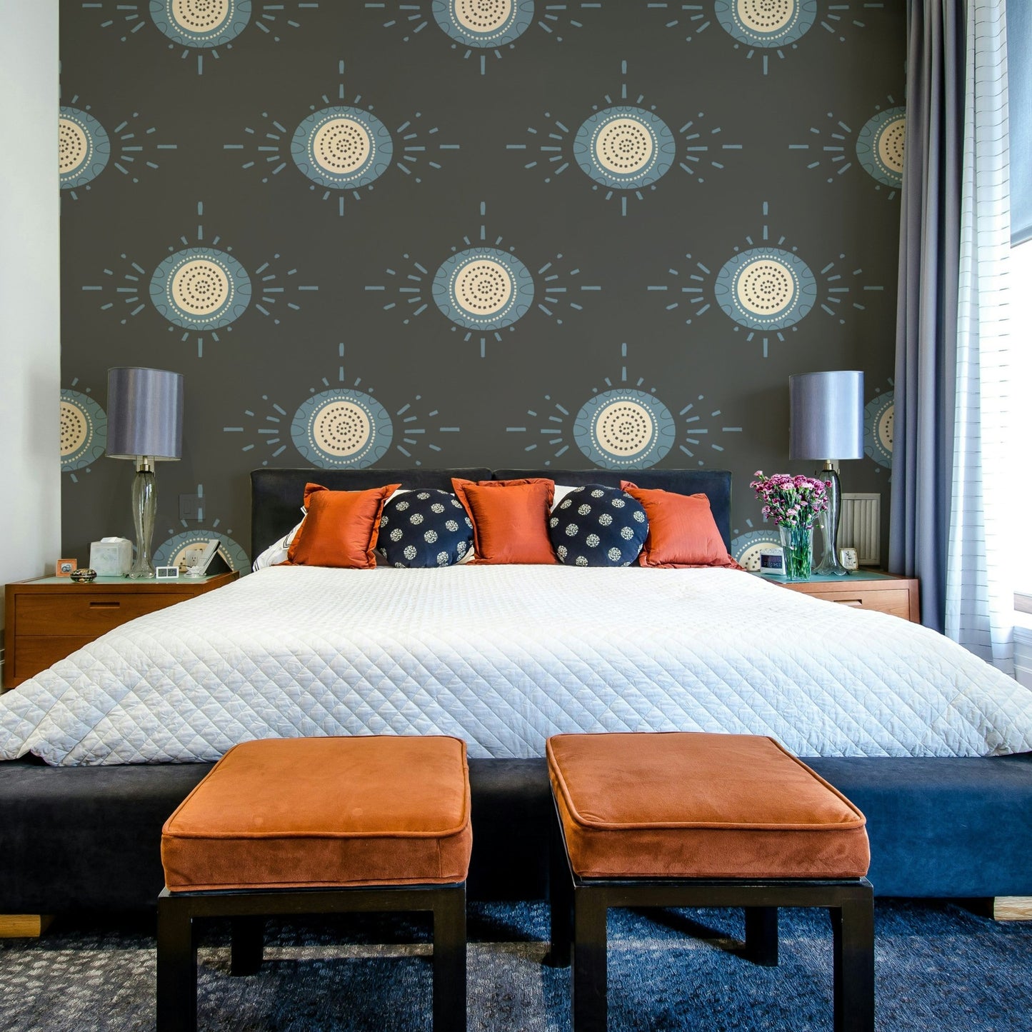 Folk Bloom wallpaper bringing nature-inspired beauty to your room

