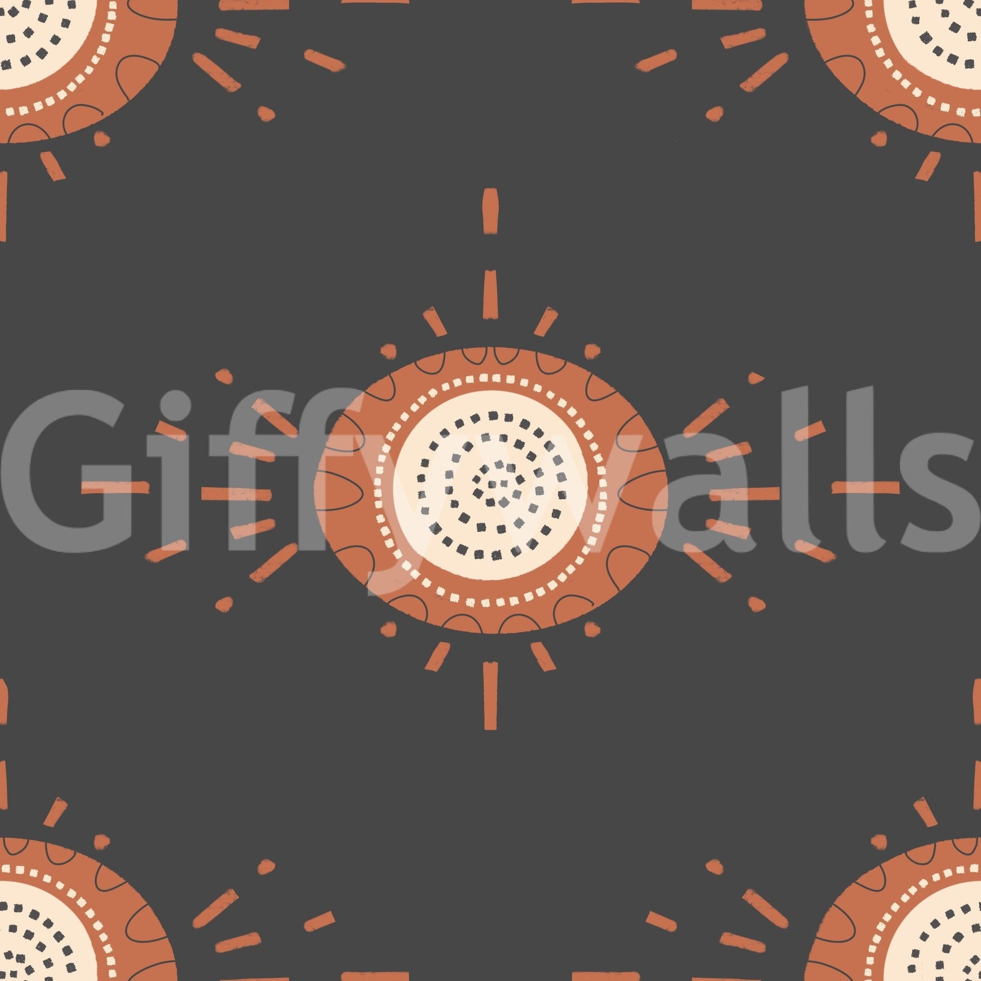 Minimalist yet striking floral patterns in terracotta and charcoal

