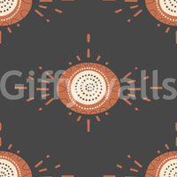 Minimalist yet striking floral patterns in terracotta and charcoal

