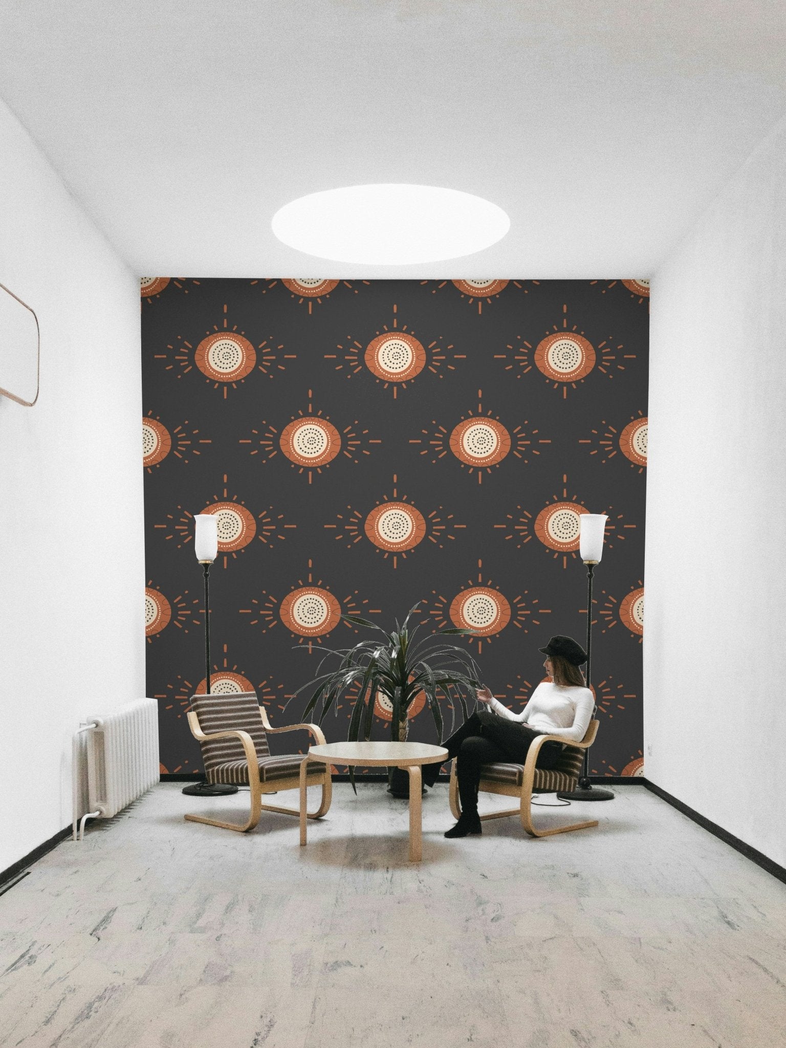 Folk Bloom wallpaper adding warmth and sophistication to any room

